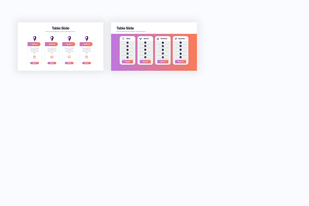 Slide Table With Icon Table Slide Powerpoint Infographics – Slidewalla