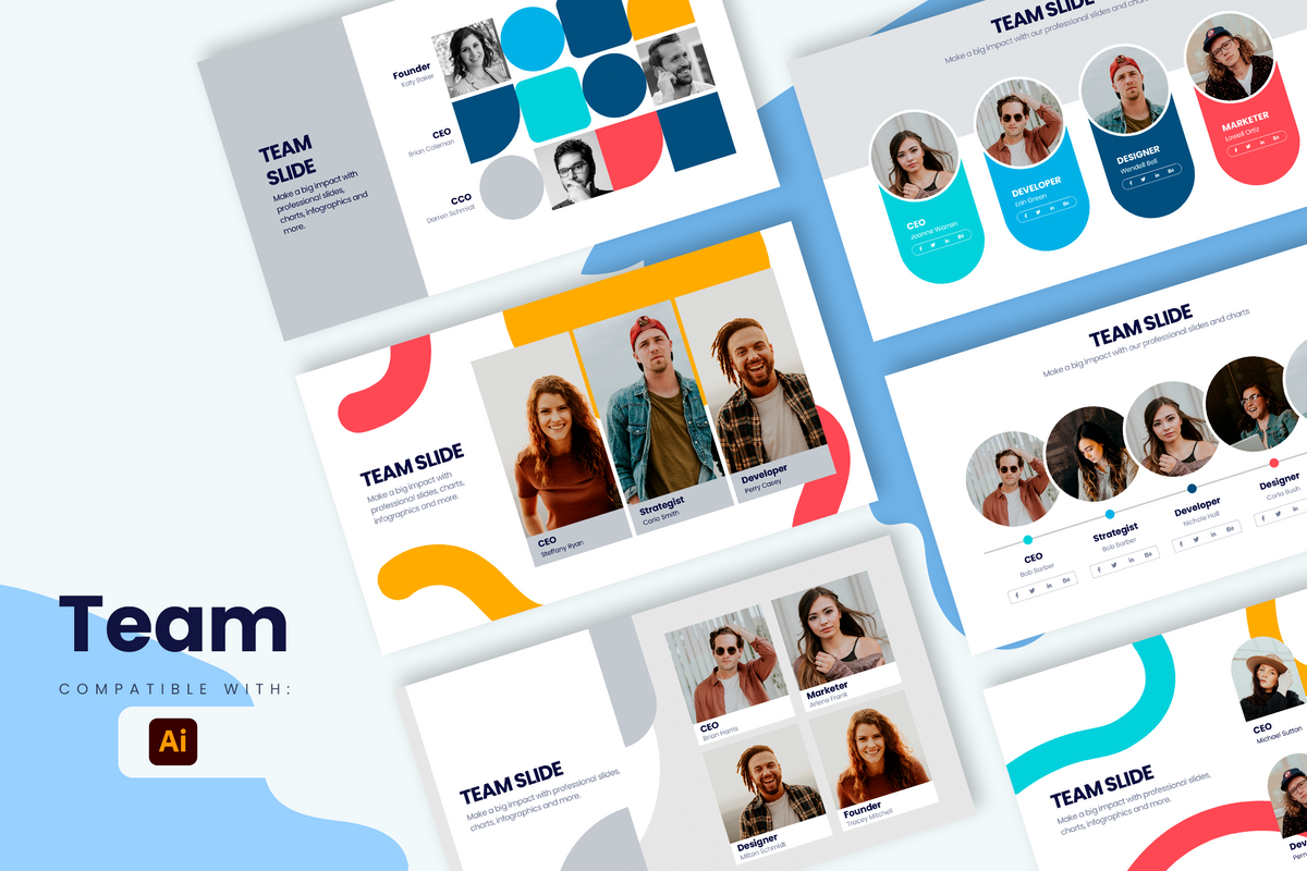 Team Query Slides Team Slides Illustrator Infographic Template – Slidewalla