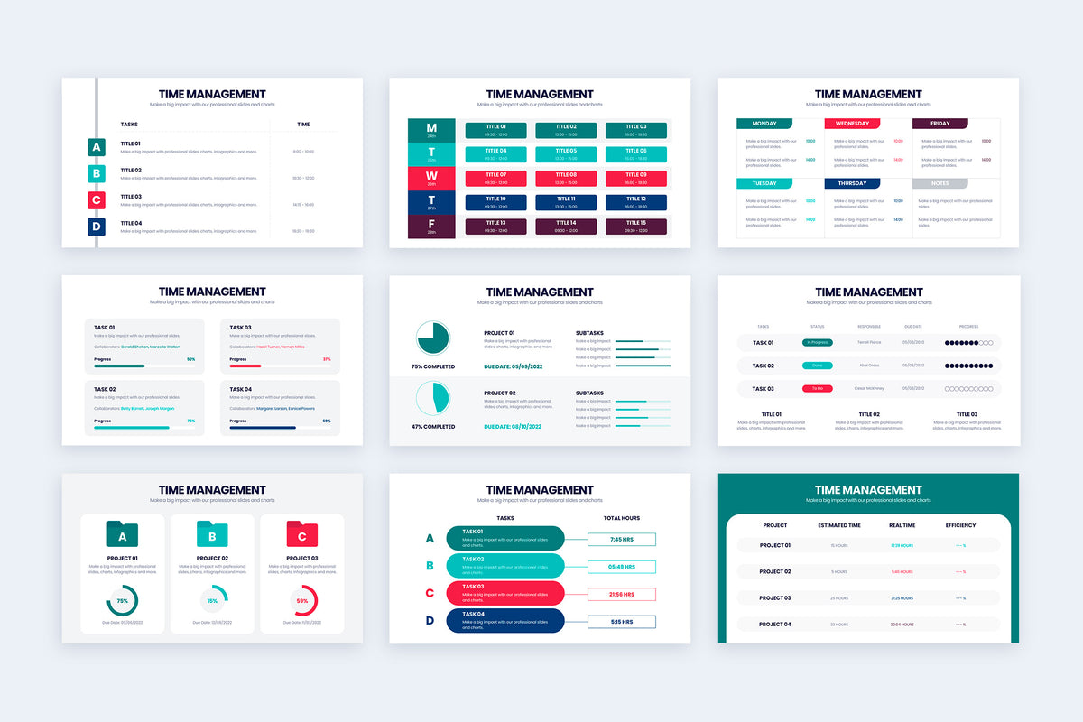 Time Management Illustrator Infographic Template