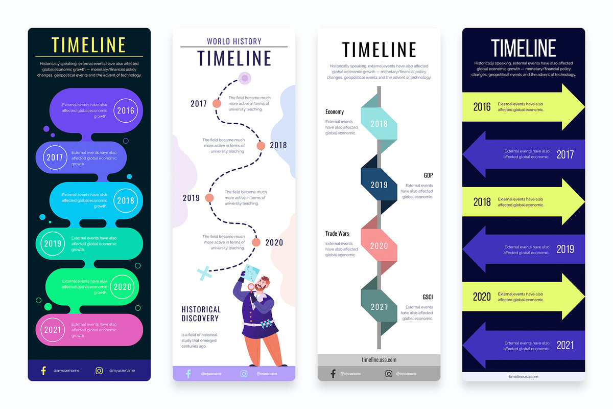 Timeline Vertical Infographics Templates