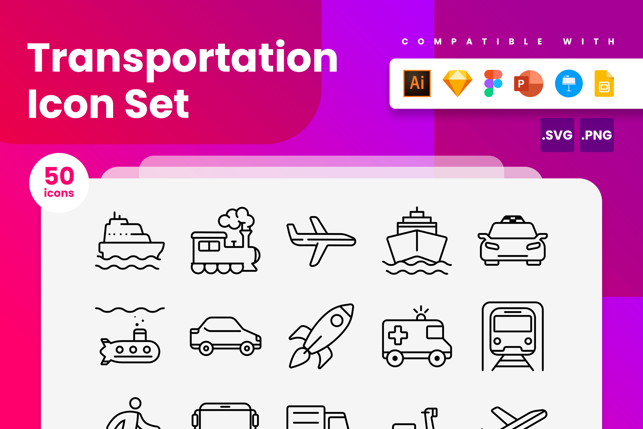 Transportation Icons – Slidewalla