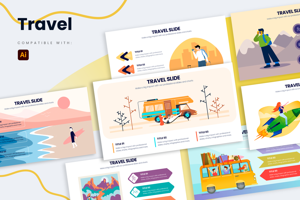 Travel Illustrator Infographic Template