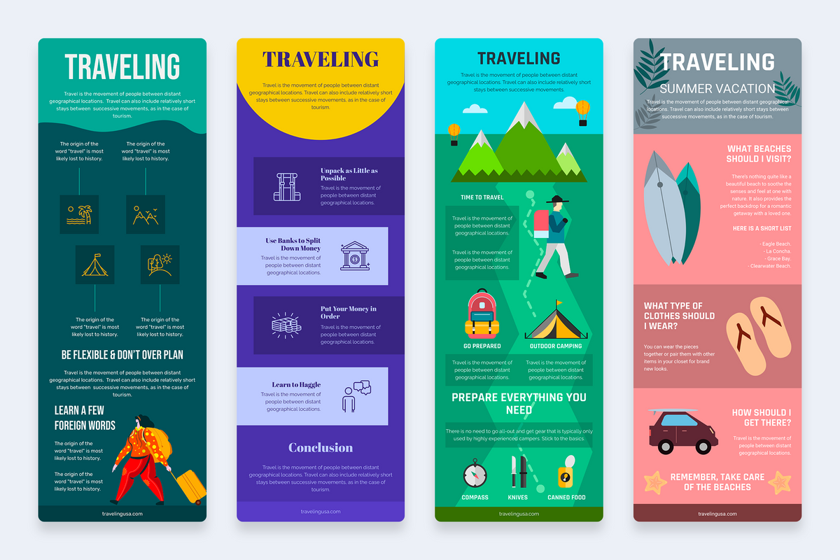Traveling Vertical Infographics Templates