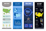 USA Maps Vertical Infographics Templates