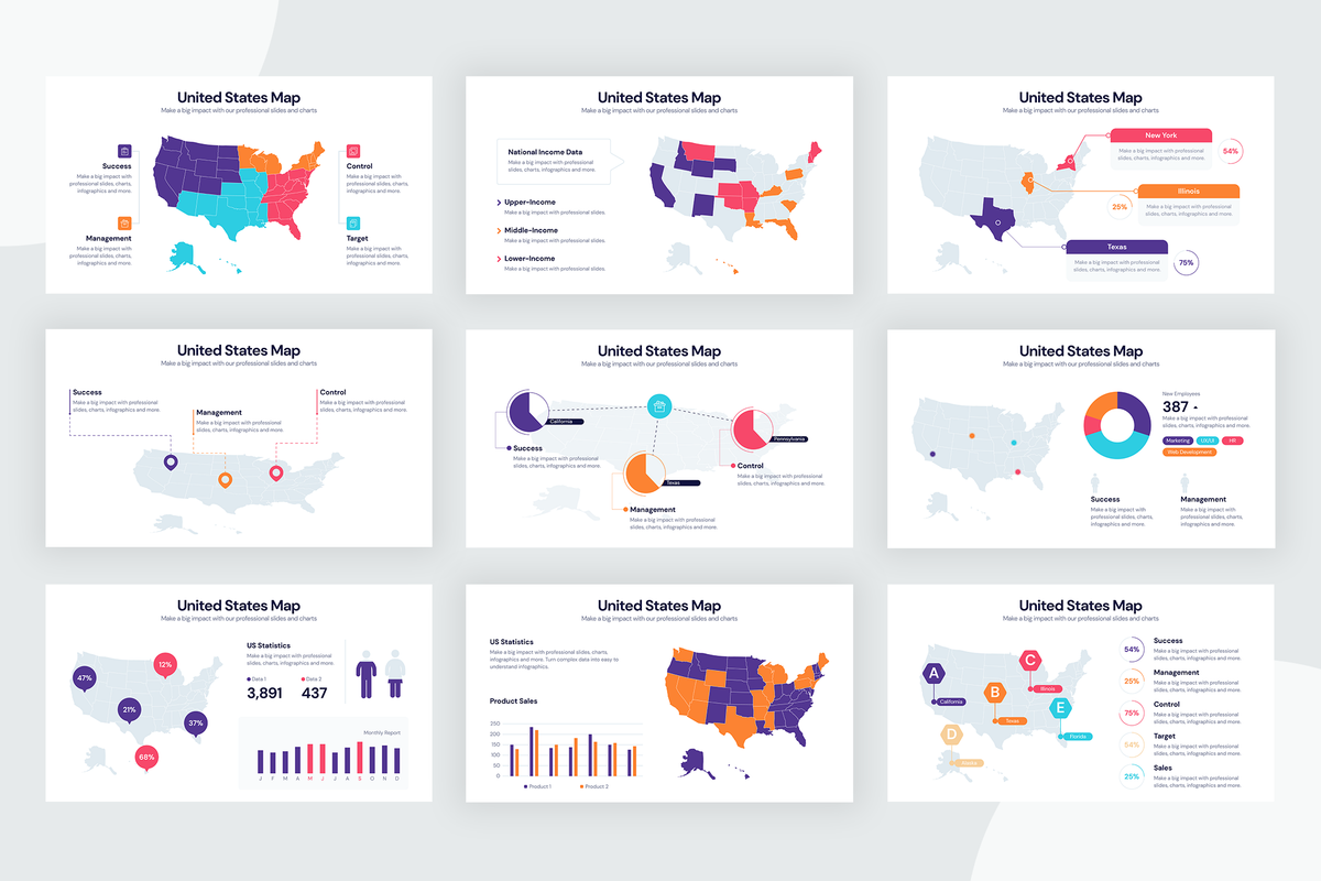 Map Slide State State Map Infographic