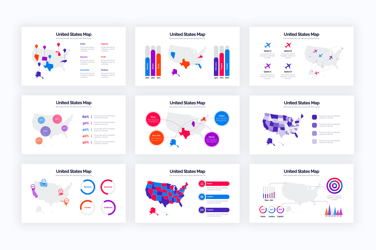 United States Map Keynote Infographics