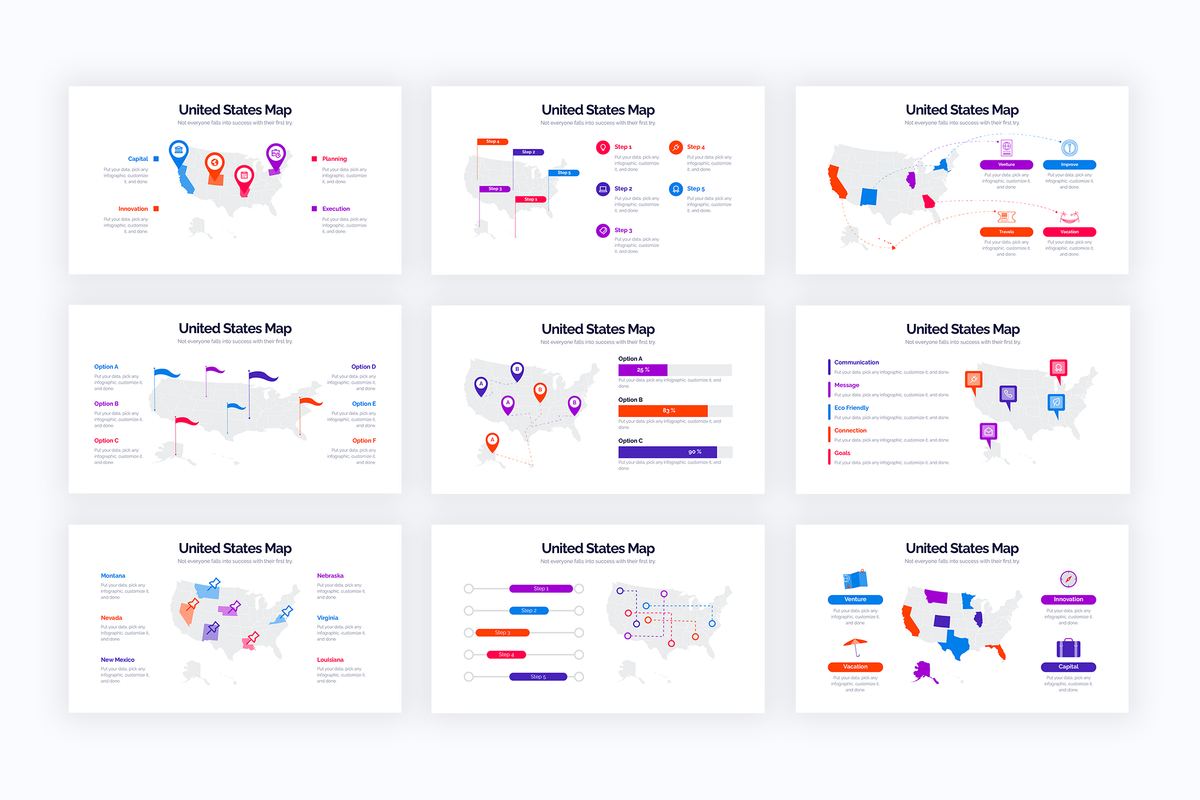 United States Map Keynote Infographics