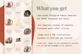 Violet Instagram Puzzle Template for CANVA & Photoshop