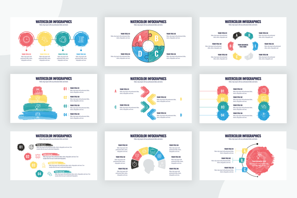 Watercolor Infographic Templates