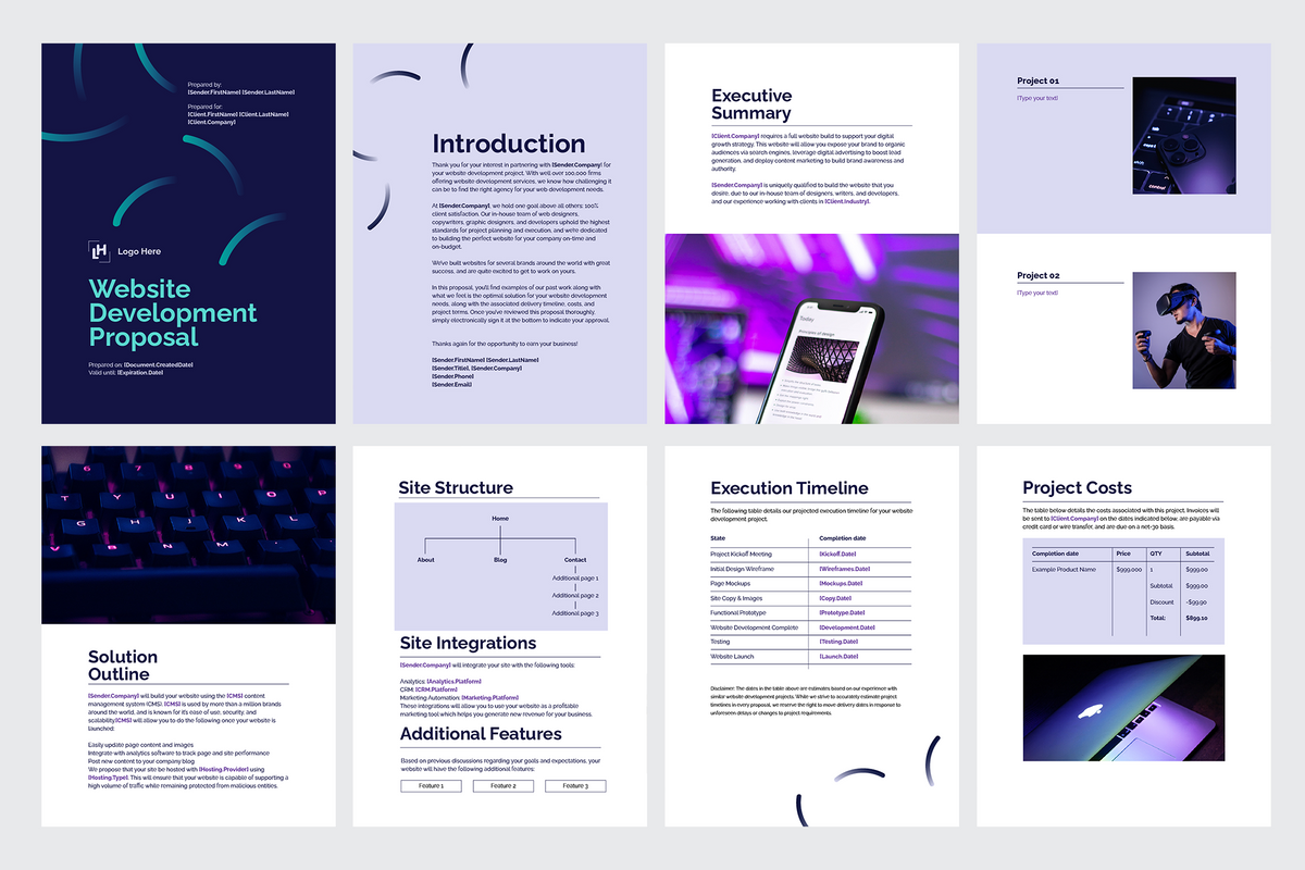 Website Development Proposal Template Gradient Professional Web Design