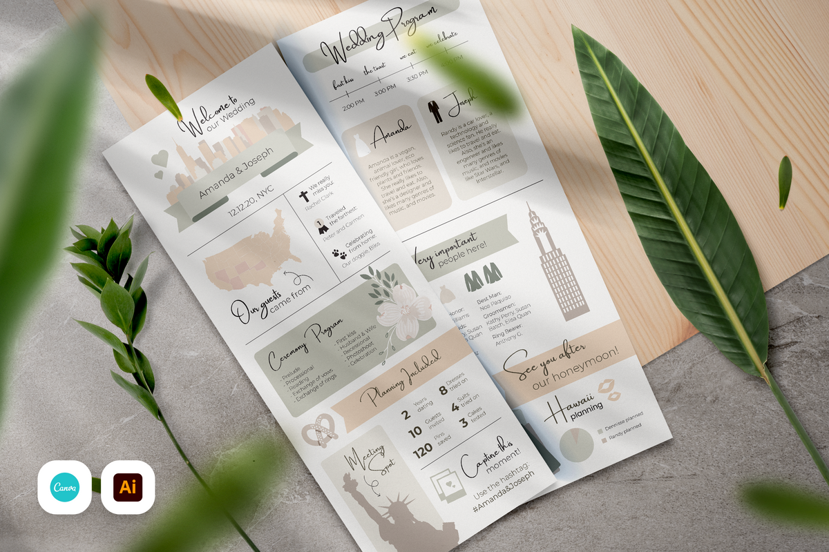 Canva wedding program template