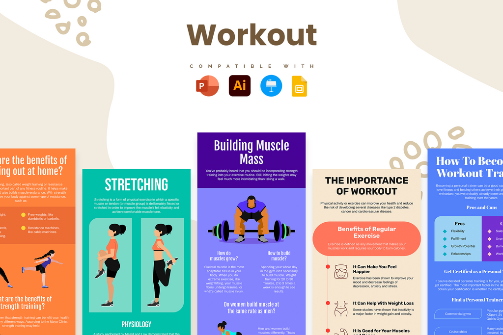 Workout Inforgraphic Workout Vertical Infographics Templates – Slidewalla