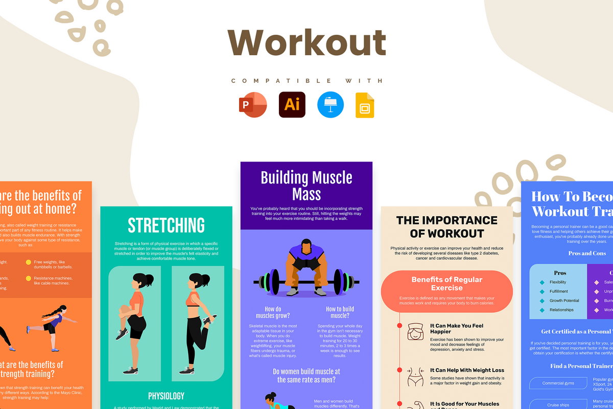 Workout Vertical Infographics Templates