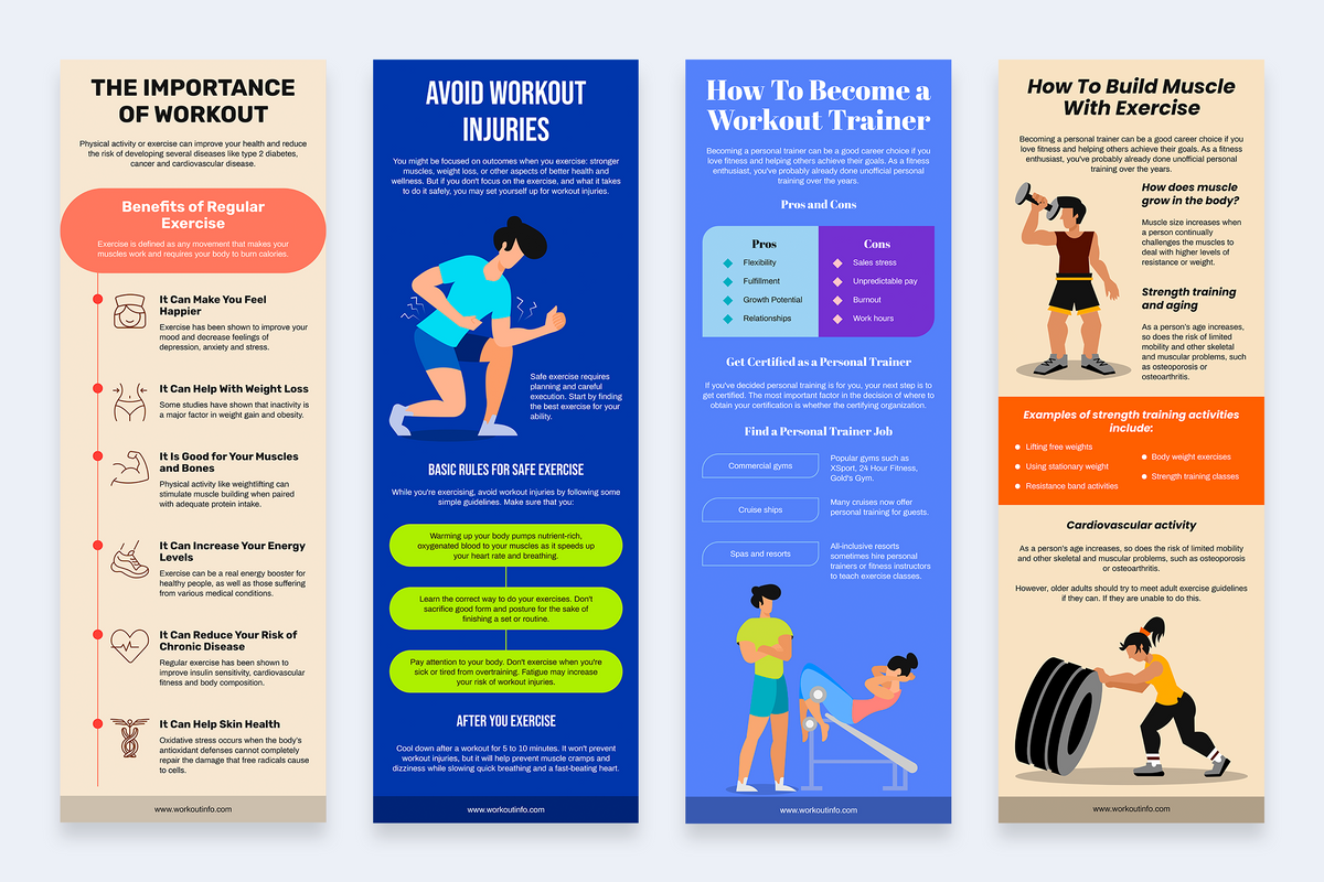 Workout Vertical Infographics Templates