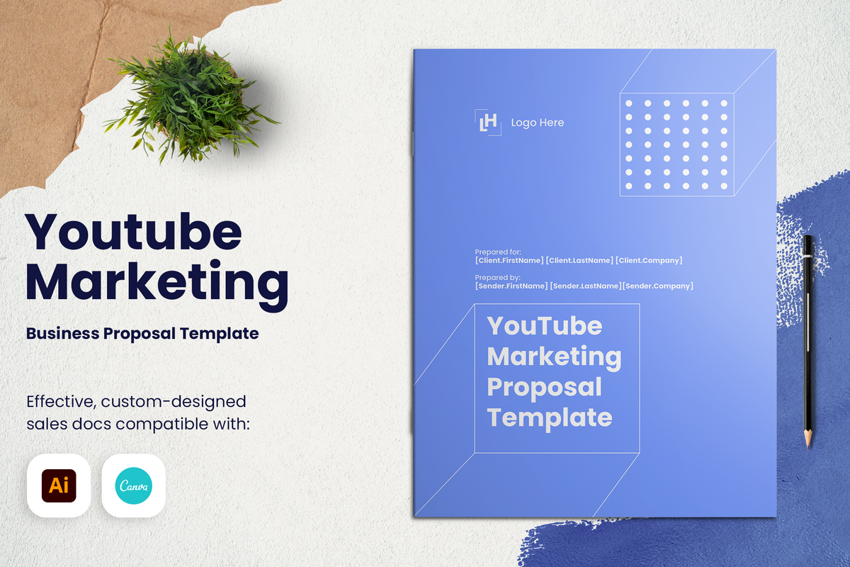 YouTube Marketing Proposal Template for CANVA & ILLUSTRATOR