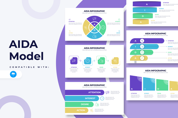 AIDA Model Keynote Infographic Template
