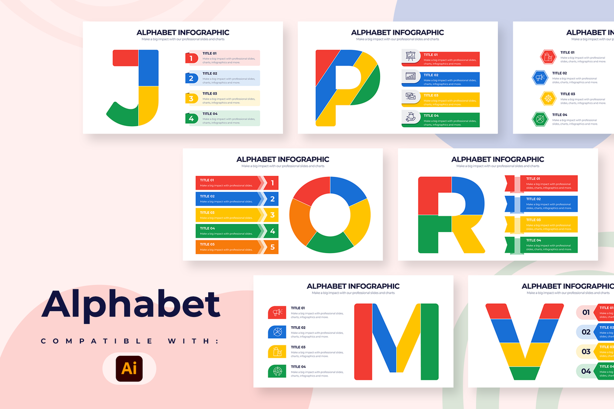 Alphabet Illustrator Infographic Template