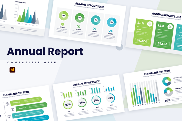 Annual Report Illustrator Infographic Template