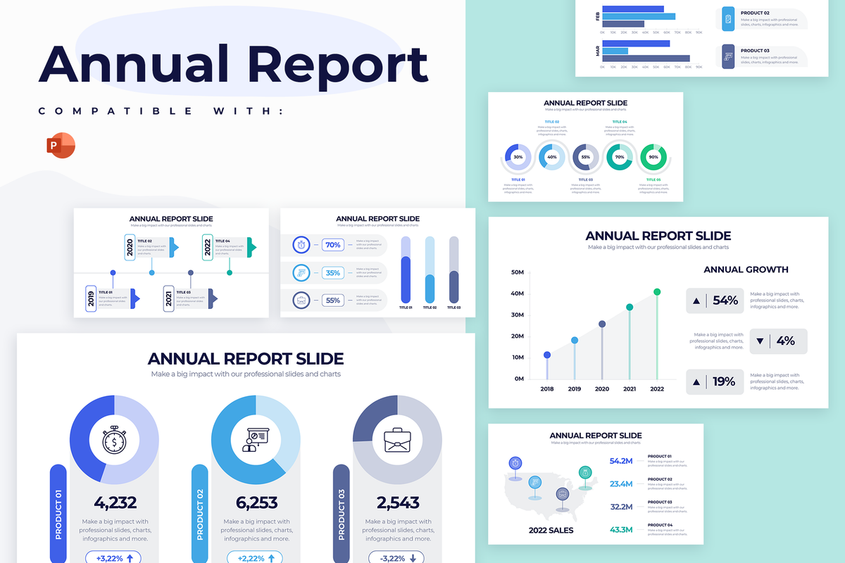 Annual Report Infographic Powerpoint Template