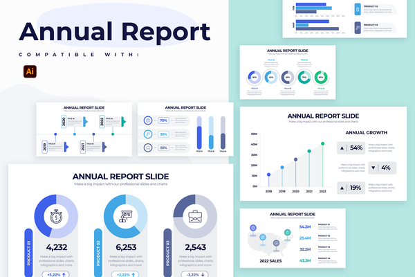 Annual Report Infographic Illustrator Template