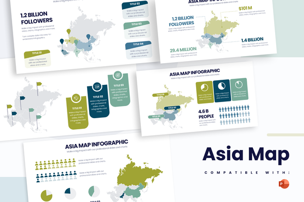 Asia Map Powerpoint Infographic Template