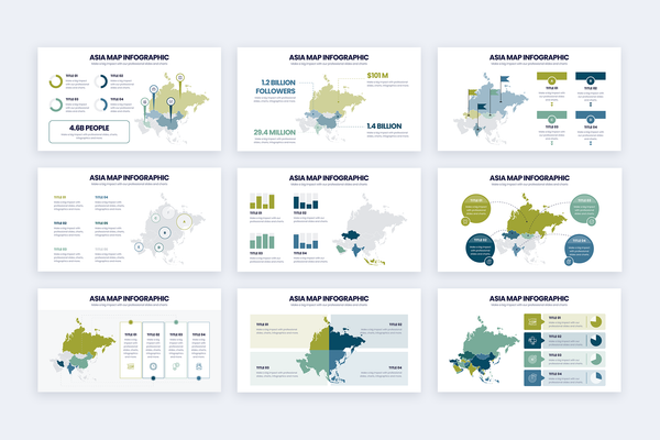 Asia Map Powerpoint Infographic Template