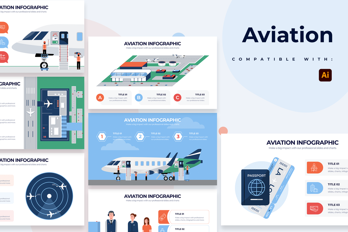 Aviation Illustrator Infographic Template