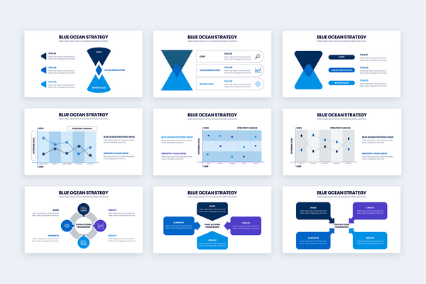 Blue Ocean Strategy Illustrator Infographic Template