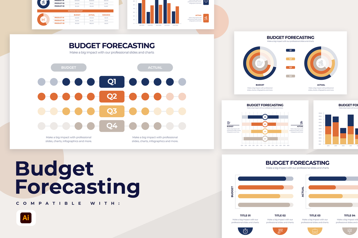Budget Forecasting Infographic Illustrator Template