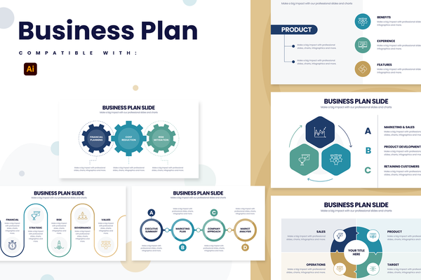 Business Plan Illustrator Infographic Template
