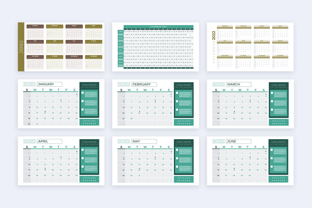 2022 Calendar Google Slides Infographic Template