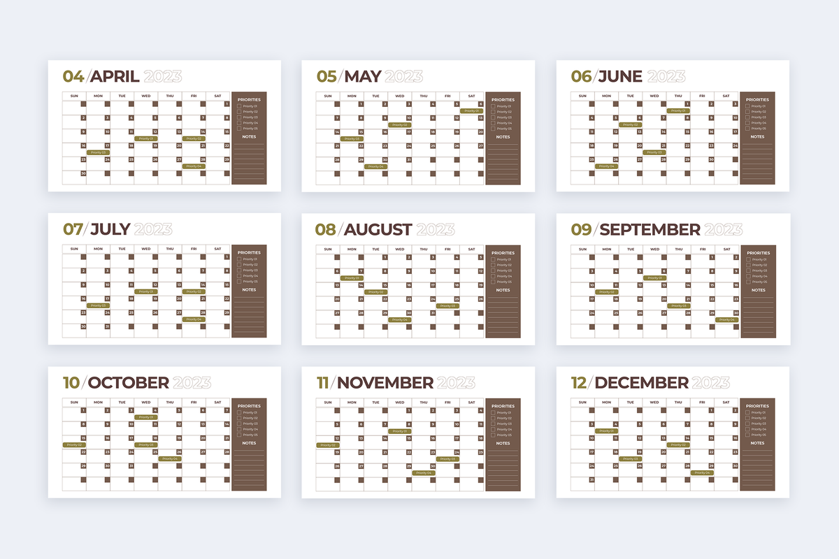 2023 Calendar Powerpoint Infographic Template