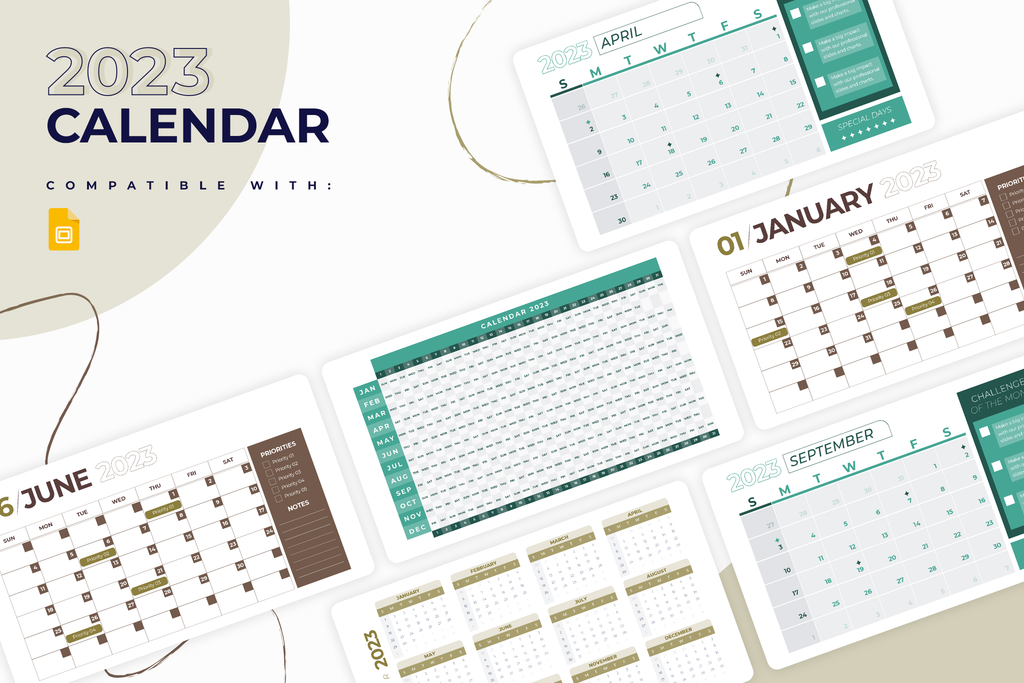 2023 Calendar Google Slides Infographic Template Slidewalla