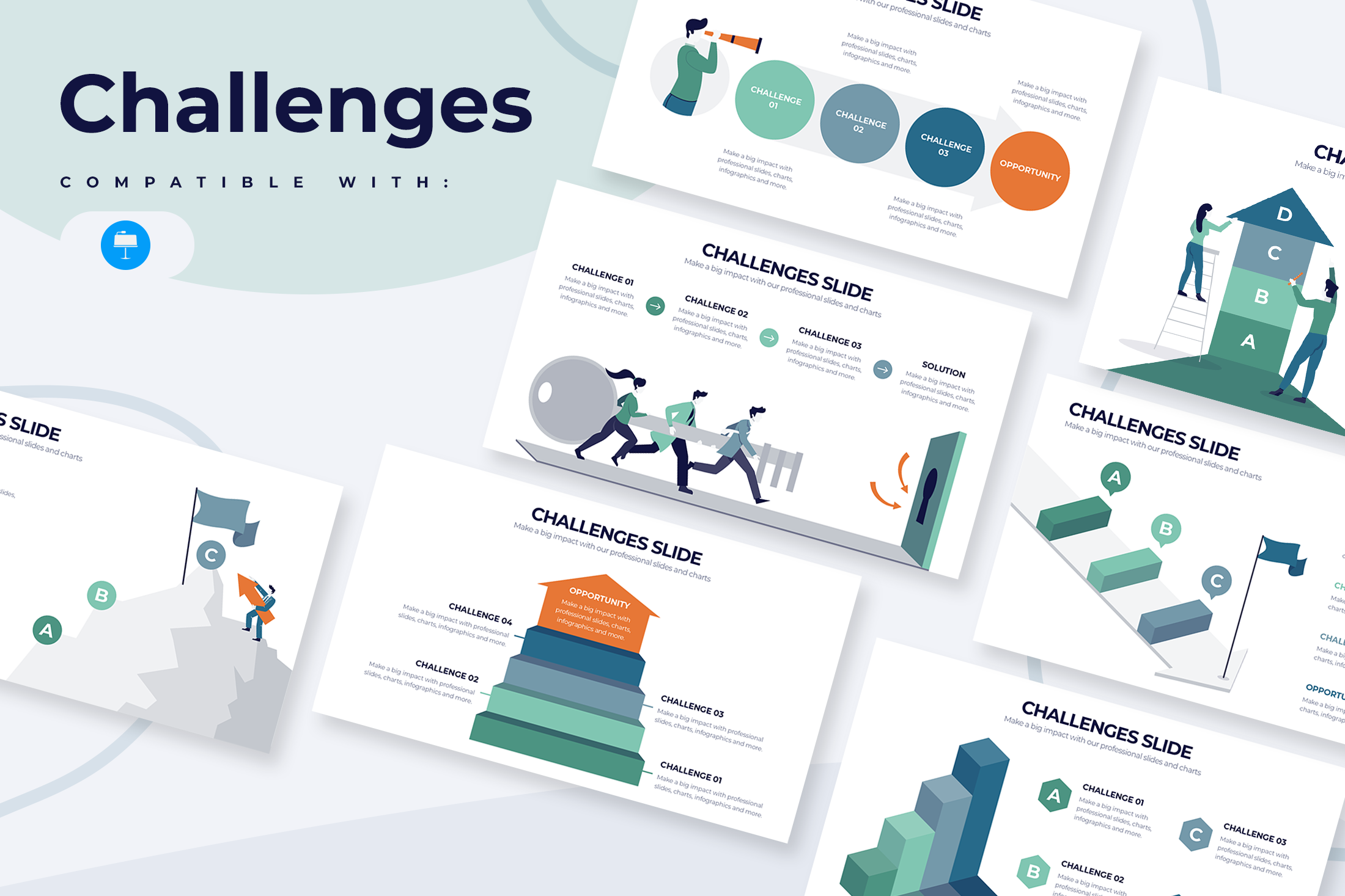 Challenges Keynote Infographic Template – Slidewalla