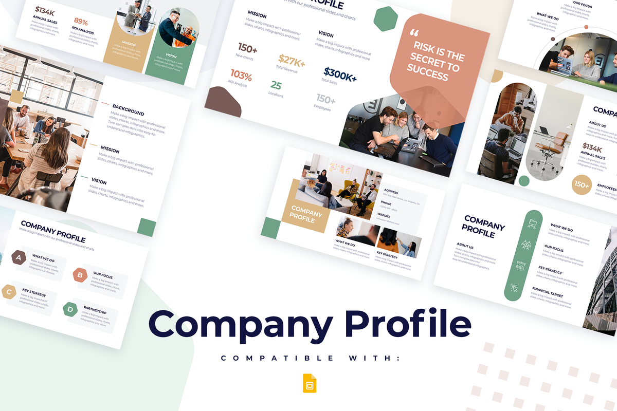 Company Profile Infographic Google Slides Template