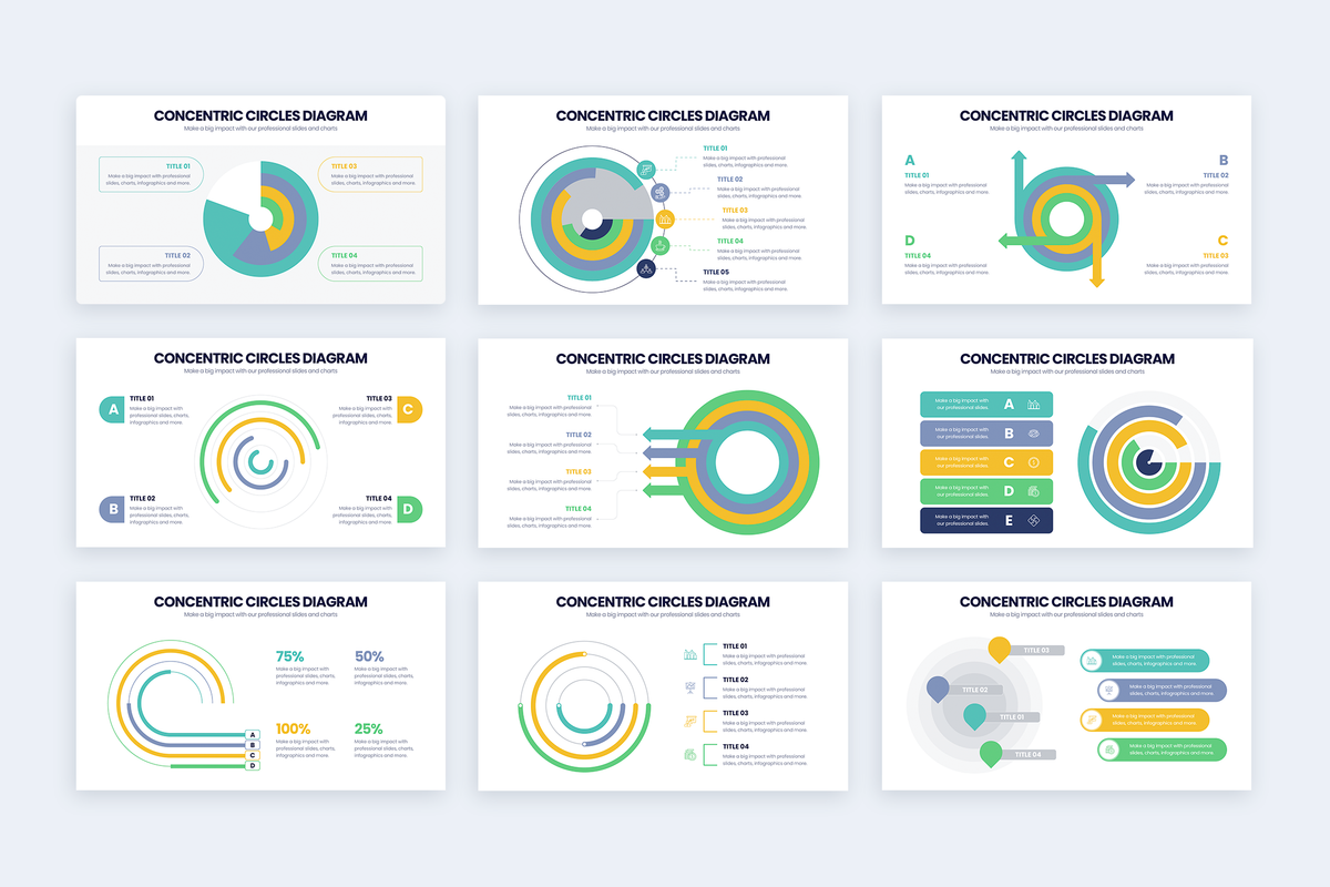 Concentric Circle Diagrams Powerpoint Infographic Template