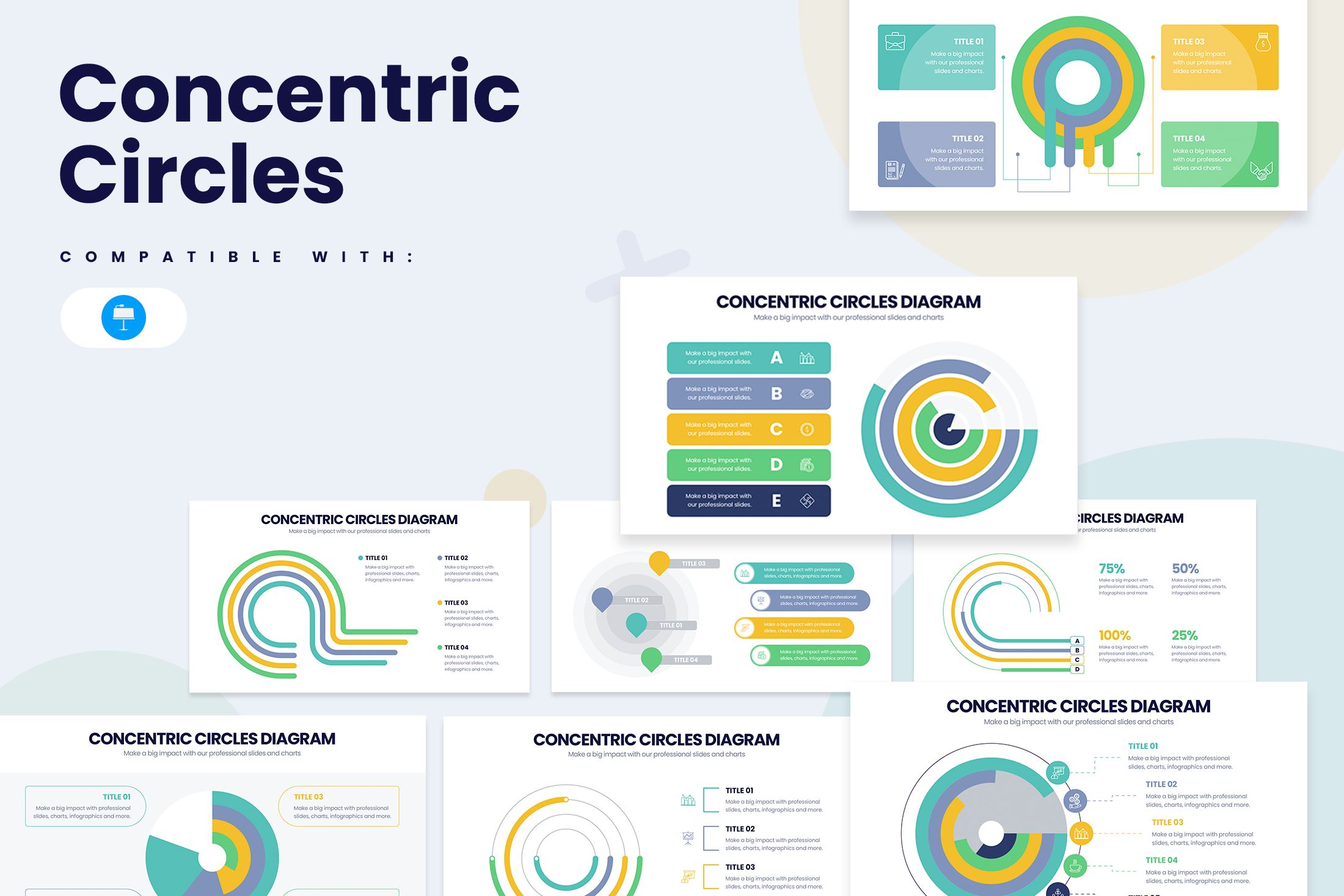 Concentric Circle Diagrams Keynote Infographic Template – Slidewalla