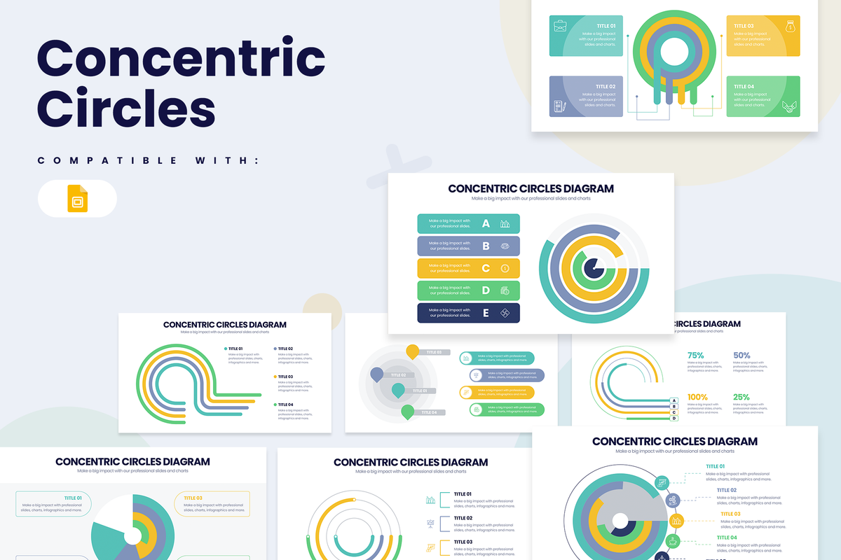 Concentric Circle Diagrams Google Slides Infographic Template