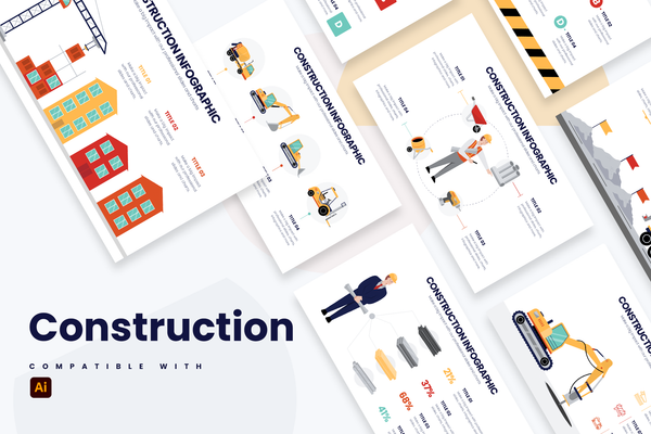Construction Illustrator Infographic Template