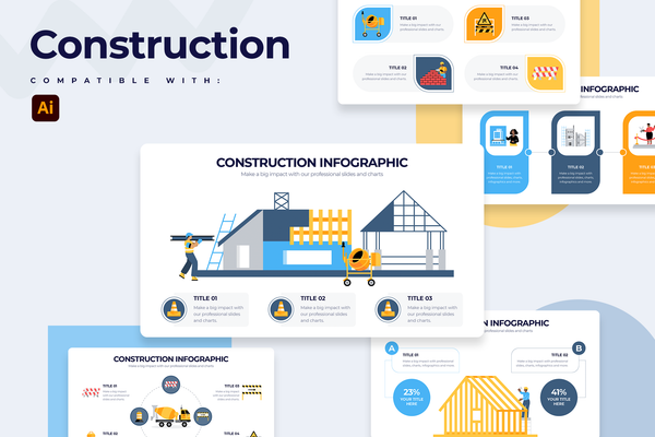 Construction Illustrator Infographic Template