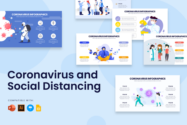 Coronavirus and Social Distancing Infographic Templates