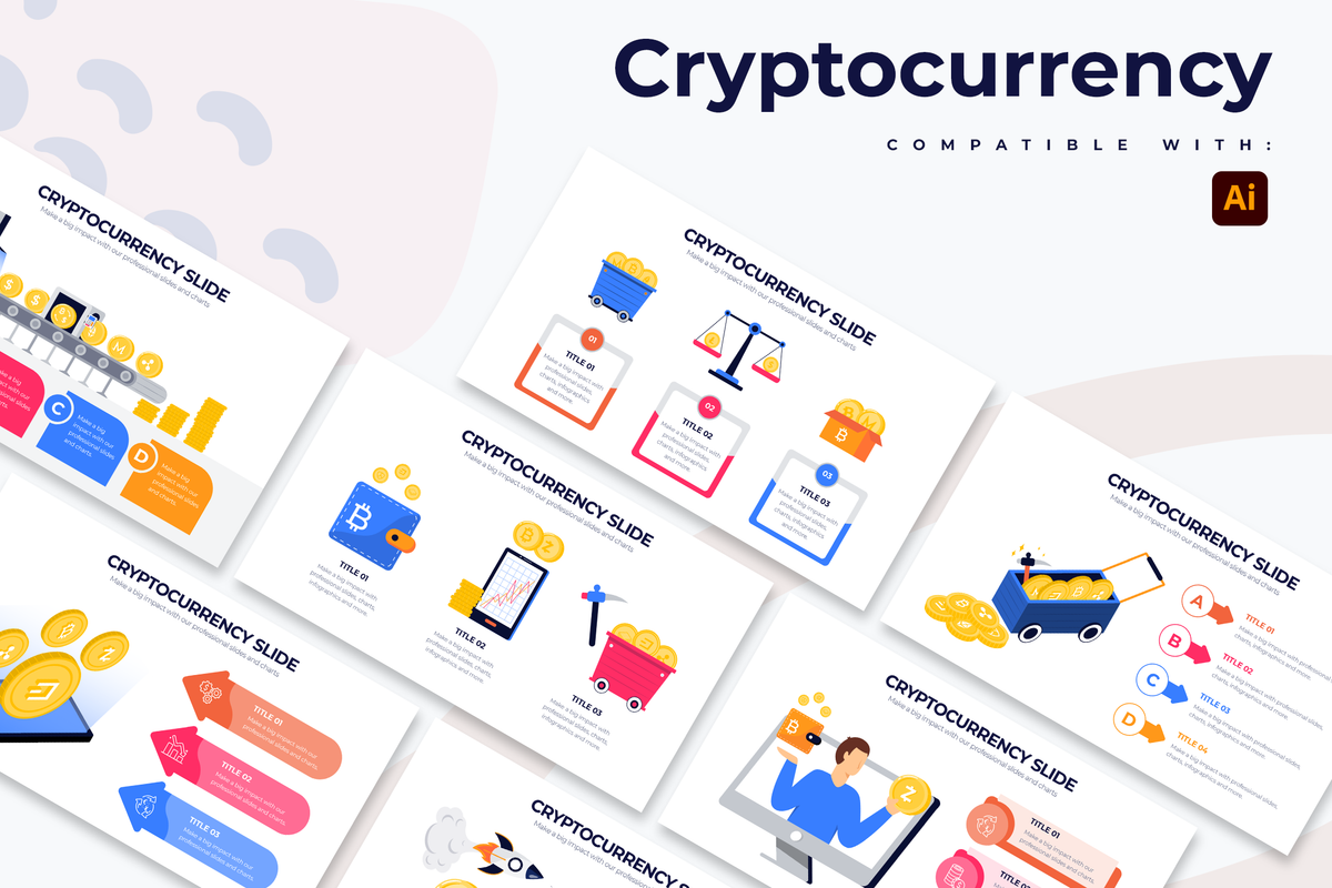 Cryptocurrency Illustrator Infographic Template