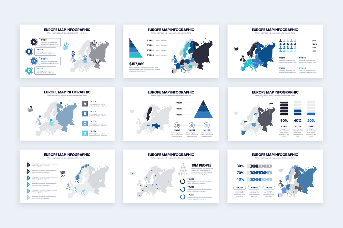 Europe Map Illustrator Infographic Template
