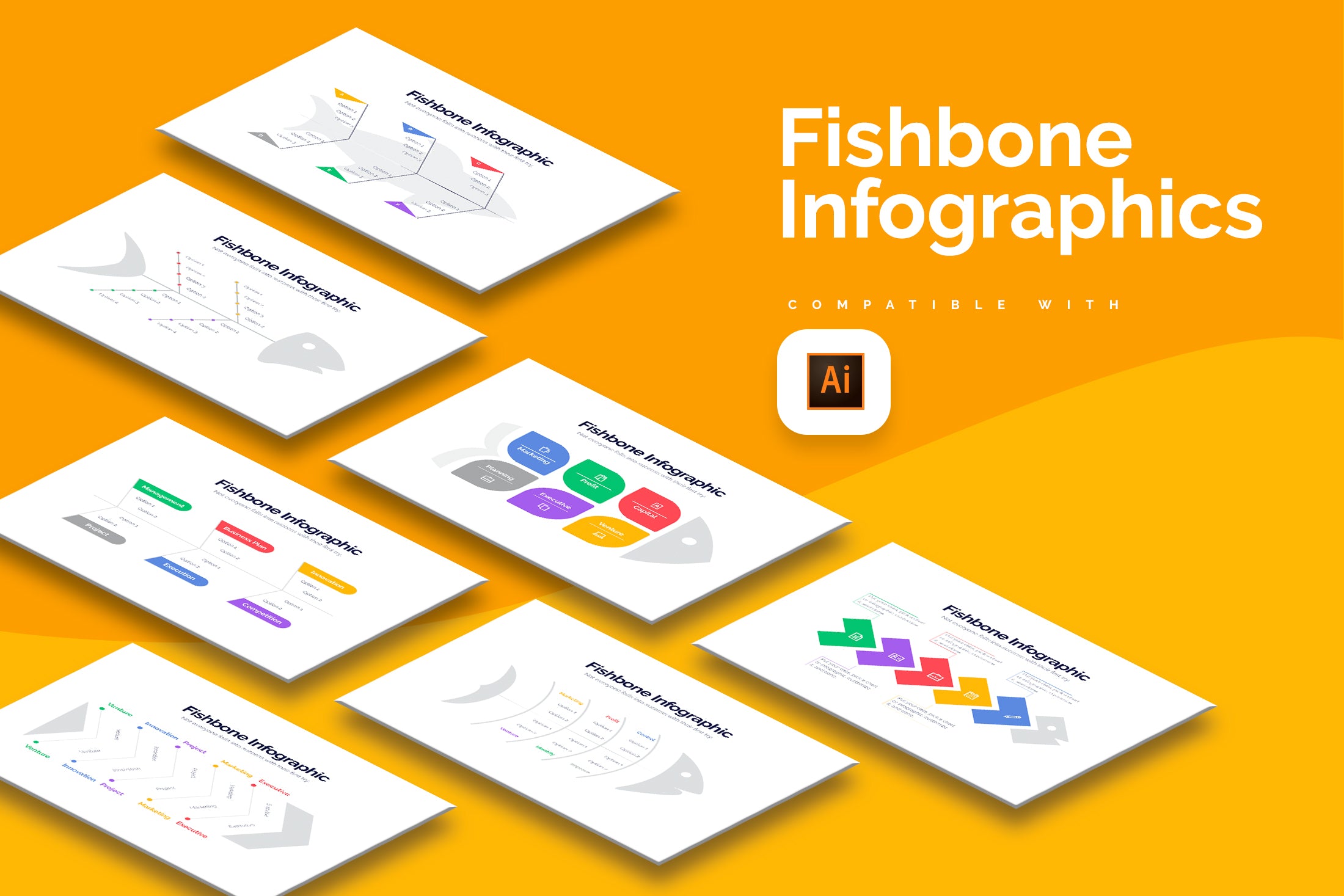 Fishbone Illustrator Infographics – Slidewalla