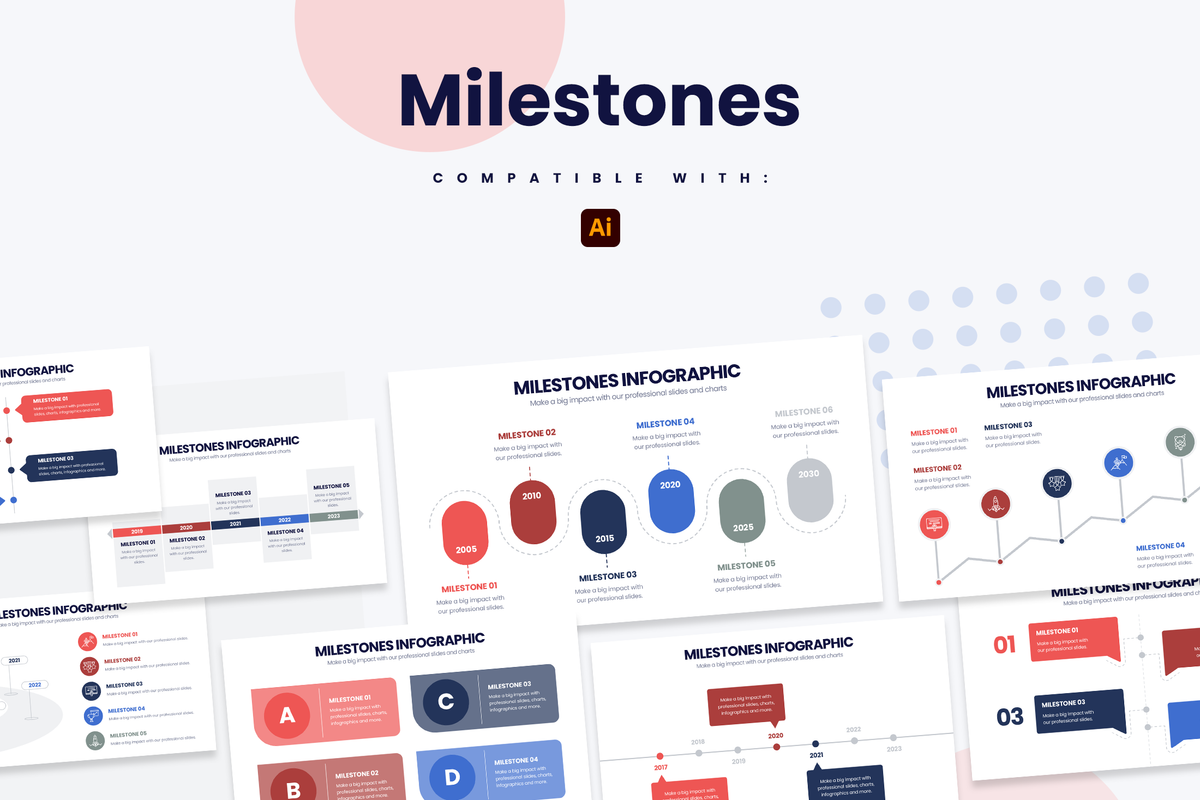Milestones Illustrator Infographic Template
