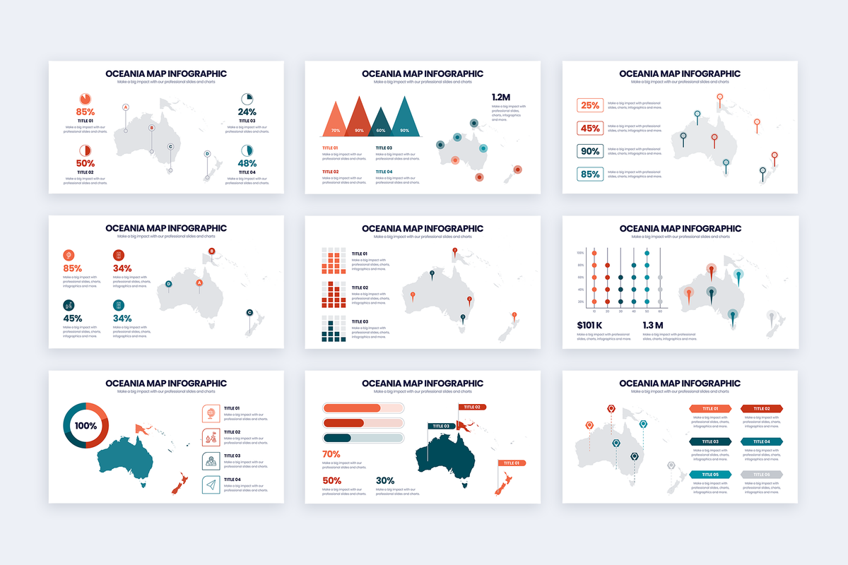 Oceania Map Illustrator Infographic Template