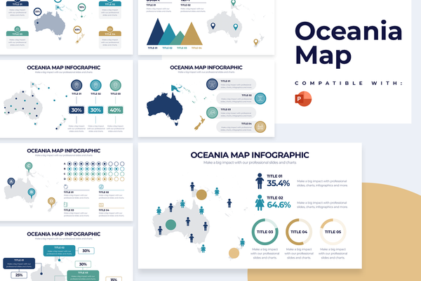 Oceania Map Powerpoint Infographic Template
