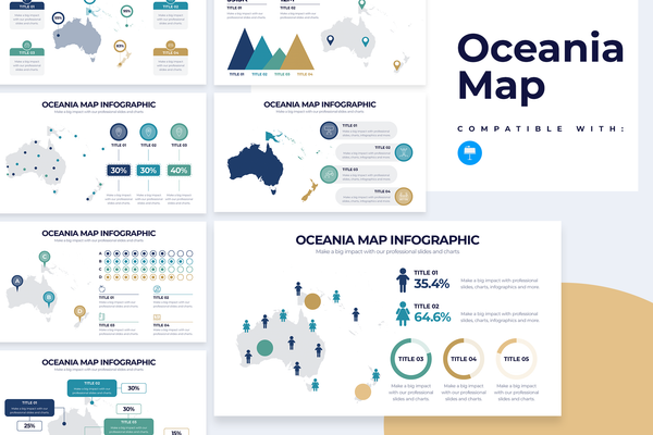Oceania Map Keynote Infographic Template