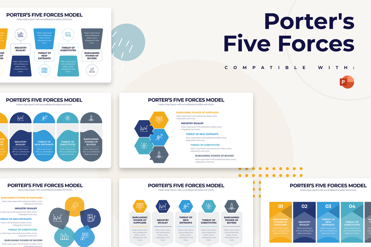 Porter's Five Forces Powerpoint Infographic Template