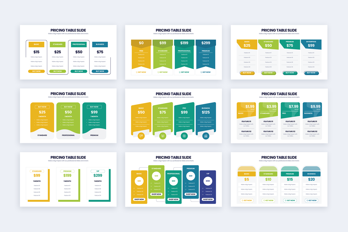 Pricing Table Keynote Infographic Template